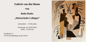 Read more about the article Galerie van den Boom zeigt Bodo Henke „Meisterhafte Collagen“ / 26.04. – 07.06.2024